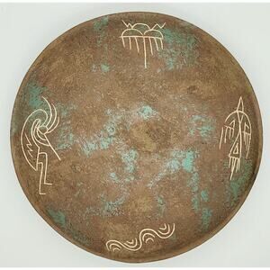 Mid-Century Kokopelli Studio Art Pottery Bowl Anasazi Hopi Navajo Southwestern